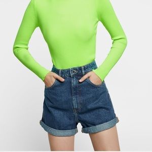 Mom Fit Denim Shorts Zara